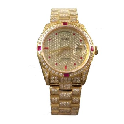 Rolex Yacht-Master 116625 Yellow Gold Diamond Dial Iced Out