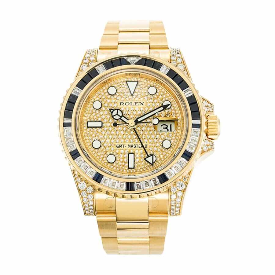 rolex-gmt-master-116758sa-ii-yellow-gold-automatic-gold-dial-replica-2 Rolex GMT-Master 116758SA Yellow Gold Diamond Gold Dial Oyster - Image 1